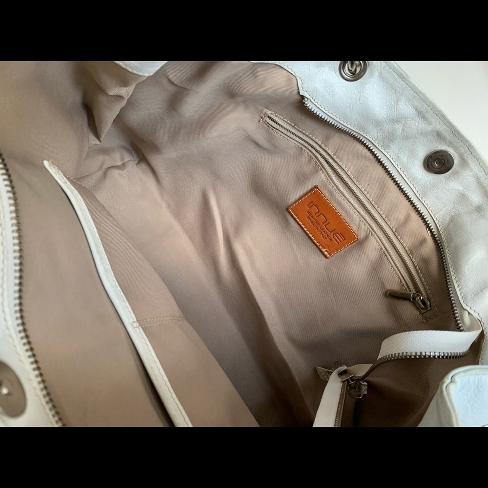 Innue Italian leather white snakeskin tote bag - Picture 12 of 16